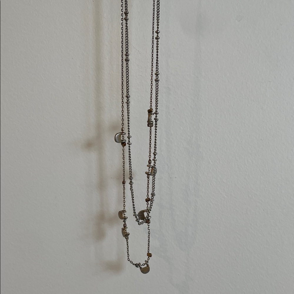 Elegant 2-Layer Necklace with Charms